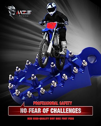 Mzs Dirt Bike Foot Pegs, Cnc Motocross Footpeg Mx Footrest Rest Pedal Blue Compatible thumb #1