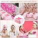 FillTouch 12 Pcs Foot Spa Kit for Girls Kids 12.5''x12.5''x8.3'' Foot Care Bath and 12''x28'' Hand Towels Washbasin Salon Towels Portable for Sleepover Spa Swim Birthday Party Supplies(Light Pink)
