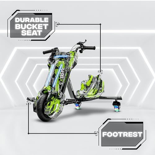 Image of Uboard 3-Wheel Drifter with LED Lights and Bluetooth for Kids Ages 6+Years,15 km /h Top Speed, 3-Hour Charge, 75 kg Weight Capacity