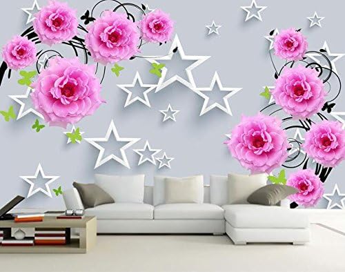 Xzcwwh 3d Wallpaper Custom Mural 3d Room Wallpaper 3d Five Star Pink Flowers Murals Photo 3d Wall Mural Wallpaper 0cm W 140cm H Amazon Com