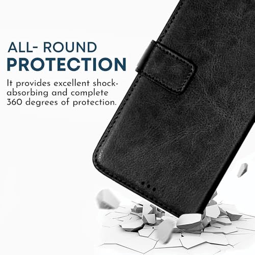 Image of amazon basics Nothing Phone 4A Pro 5G Flip Cover | Card Pockets Wallet & Stand | Flip Cover for Nothing Phone 4A Pro 5G (Black)