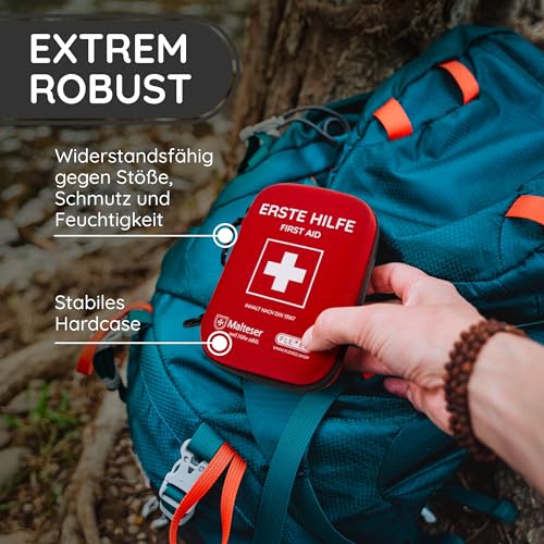 Erste Hilfe Set Outdoor nach DIN 13167 - Reiseset für Unterwegs, zum Wandern, Camping, Motorrad, Fahrrad - First Aid Kit für den Notfall - Praktisches Erste-Hilfe-Set für Outdooraktivitäten