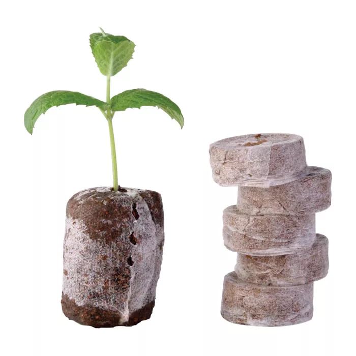 Muddy Hands Pack of 50 - Jiffy Peat Free Organic Natural 50mm Coco Coir Pellets - Garden Plant Seed Seedlings Cuttings Growing Starter Compost Soil Pods
