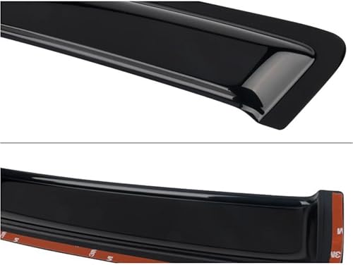 Miniatura 4 de WKK 1 Pair Sun Rain Deflector Guard Window Visors Front Left Driver Right Passenger Upper Side Tape On External Window Style Acrylic Smoke Tinted