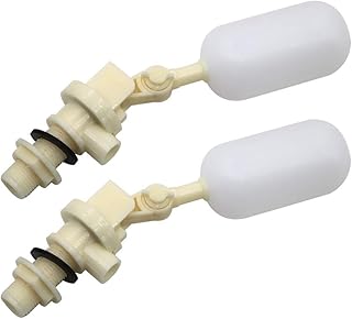 MINYULUA Float Valve 1/2 Inch Adjustable Float Valve Plastic Water Filter Float Ball Valve Water Tank Automatic Fill Feed Humidifier Tank Pond Shut Off Water Float Ball Valve（Pack of 2）