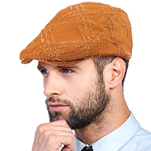 Image of LADYBRO 2-Pack Unisex Flat Cap Newsboy Hats for Men Women Casual Adjustable