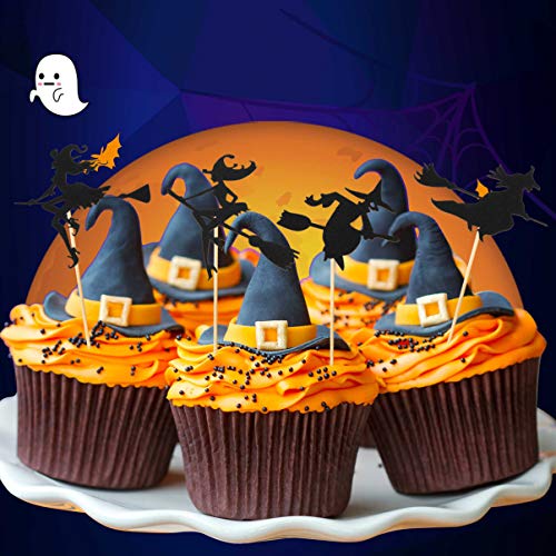 Vosarea 16 PeÃ§as de Bolo de Halloween Escolhe Bruxa Cupcake ChapÃ©us de Coco de Festa Enfeites de B
