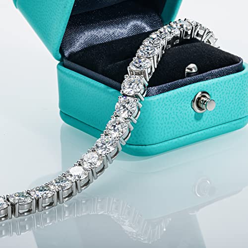 AnuClub 11.1CT-32CT Moissanite Tennis Bracelet 925 Sterling Silver Round Cut 4MM/6.5MM D Color VVS1 Moissanites Classic Bracelets for Women Men4