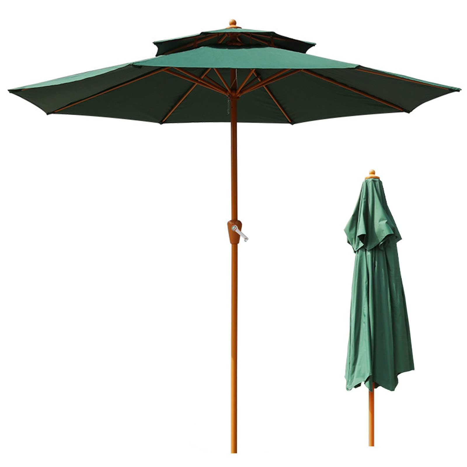 Parasol de patio exterior con manivela sombrilla jardín 9 pies 8