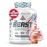 AS American Suplement | The Beast Mass Gainer | 2 kg | Fresa | Contiene Creatina Monohidrato | Ayuda a Subir de Peso | Alto en Carbohidratos y Proteínas