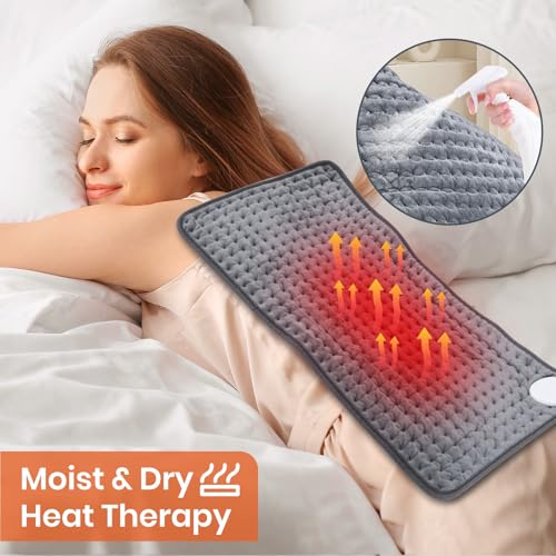 Versatile Electric Heating Pad for Back Pain and Cramps - 9 Heat Settings, 4 Timers, Machine Washable, 12 x 24