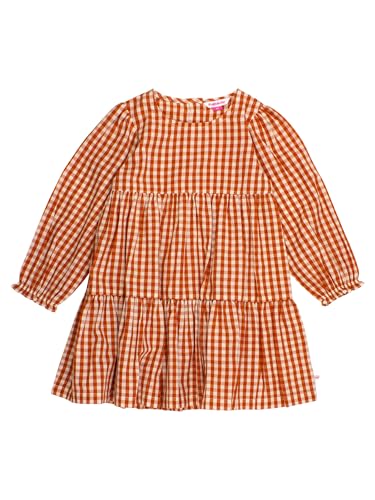 RuffleButts Baby/Toddler Girls Woven Long Sleeve Tiered Twirl Dress