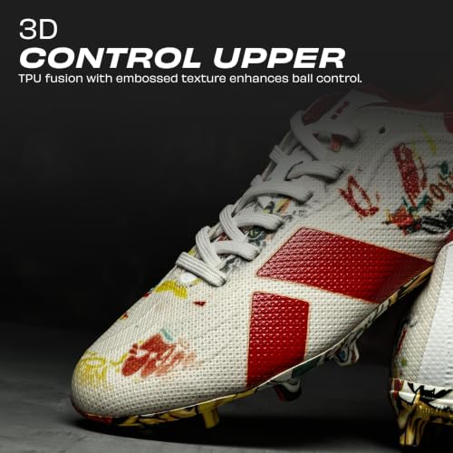 Image of Nivia Ashtang 3.0 Football Studs for Men, TPU Fusion with 3D Embossing Upper, Dual Color High Shear TPU Sole, Ideal for Firm Ground Grass
