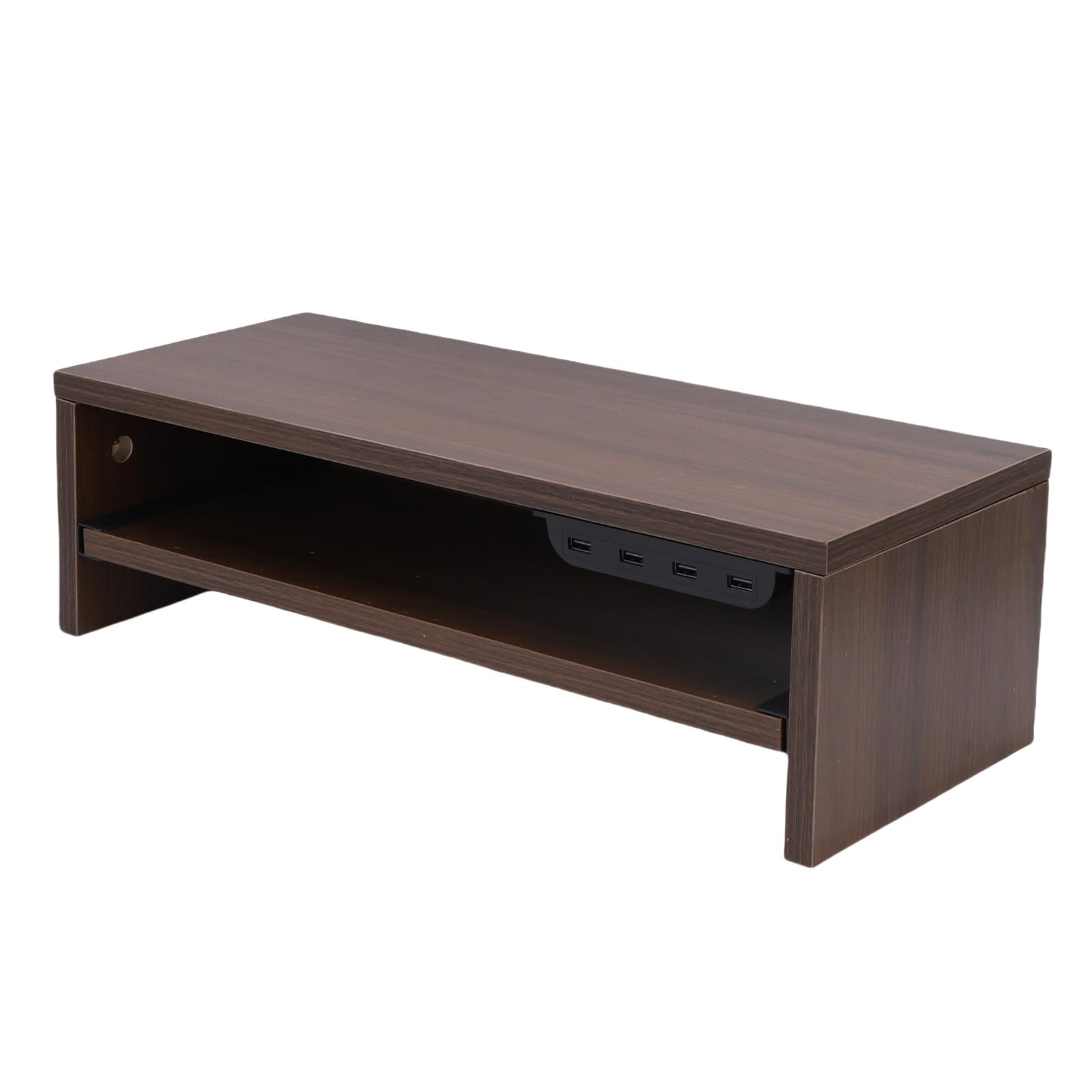 Cosiki Rialzo per Display da Tavolo con Hub USB e Prese CA per Ufficio Domestico, Supporto per Schermo per Laptop in Legno da 20", Struttura Robusta e Regolabile in Altezza (1)