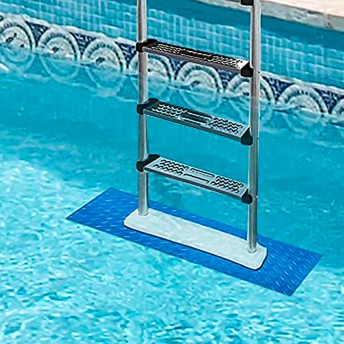 36 x 9 Zoll Poolleiter Schwimmbadleitermatte, Anti-Rutsch Schutzmatte Poolleiter Poolunterlage für Schritte, Treppen, Leitern Blau – Bild 4