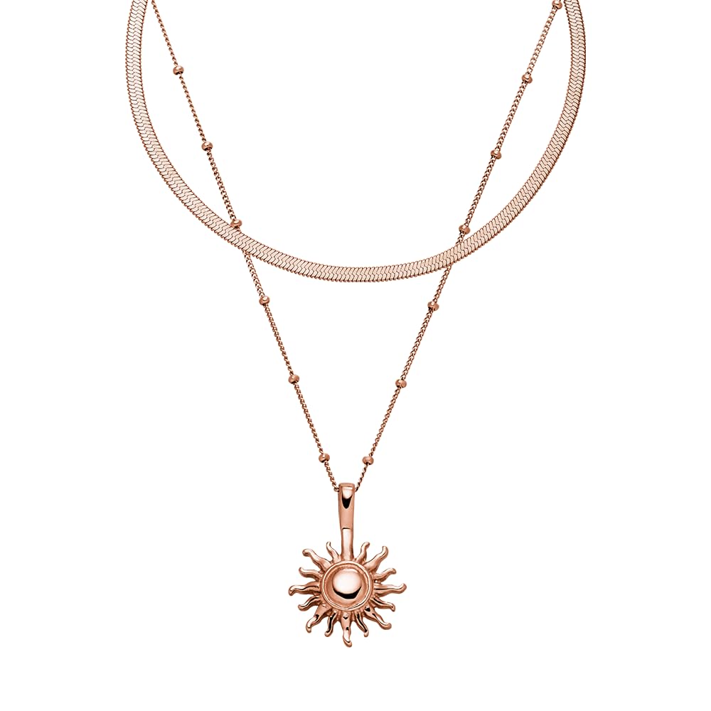 Purelei Molokai Ketten-Set – 2-teiliges Damen Layering Schmuckset mit Ilalo Choker & Sun Kette – Edelstahl, wasserfest, verstellbar 35–55 cm – Gold/Silber/Roségold – Hawaii-inspiriert