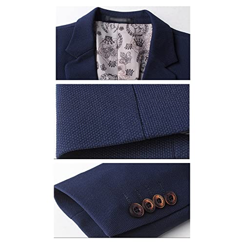 Dawwoti Blazer masculino plus size slim fit jaqueta de smoking de casamento casual para negócios, Az