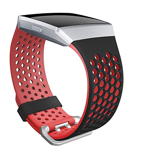 SKYLET Bands Compatible with Fitbit Ionic, Soft Silicone Breathable Replacement Wristband Compatible with Fitbit Ionic Smart Watch with Buckle