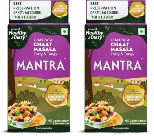Image of Emami Healthy & Tasty Mantra Chatpata Chaat Masala (100g) | Ground Using Cryo Grinding Technology | Retains Maximum Essential Oils | No Added Colour and Preservatives (Pack of 2)