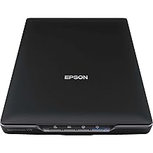 Epson Perfection V19 II Color Photo and Document Flatbed Scanner with 4800 dpi الدقة البصرية ، طاقة USB وغطاء عالي الارتفاع قابل للإزالة