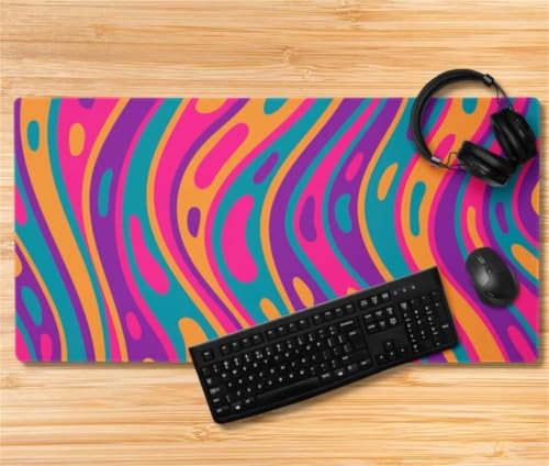 Tapis de souris de jeu XXL 700x400mm antidérapant avec motifs schémas intéressants pour bureau