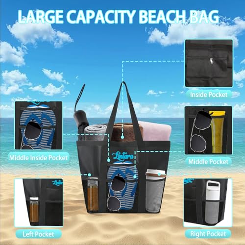 Bolsa personalizada rosa para playa bordada para mujer miniatura 6