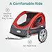 Instep Sync Single Seat Bike Child Trailer, Max Weight 40 lbs., 5-Point Harness, Folding Frame, Quick Release Wheels, Easy Storage, Bug Screen & Weather Shield, Red