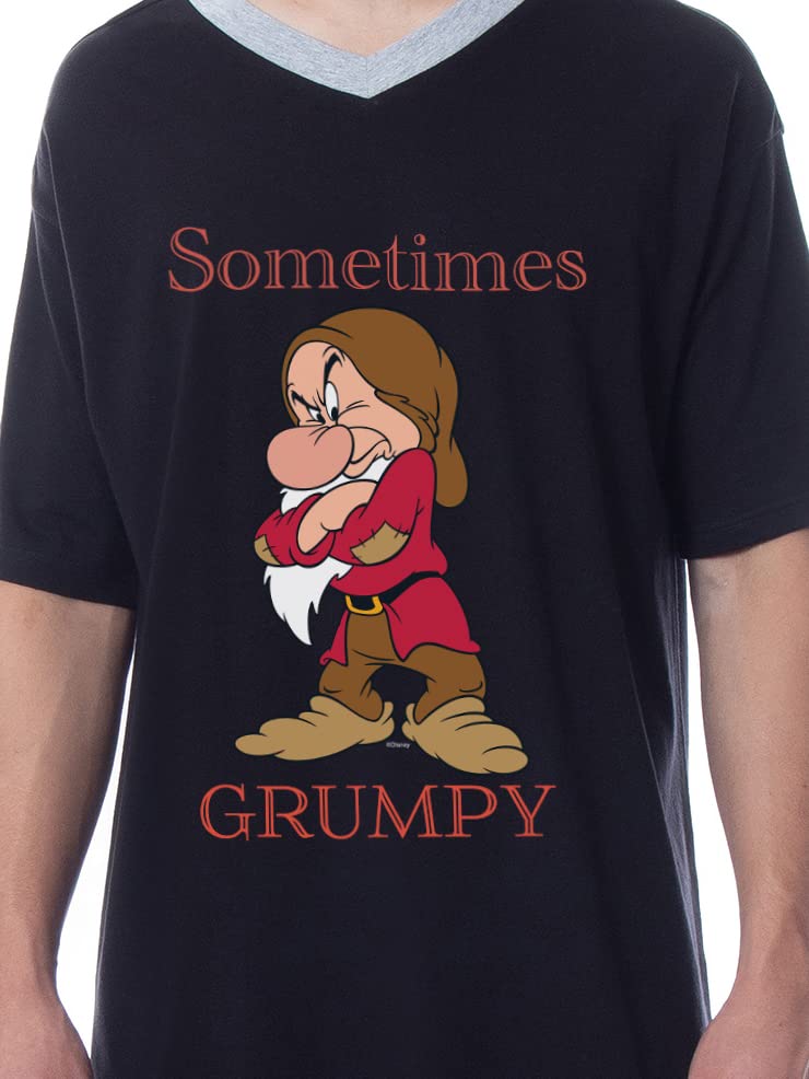 Disney Mens' Grumpy Snow White And The Seven Dwarfs Dress Sleep Pajama Shirt (Large)2