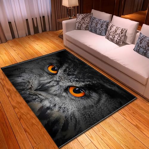 3D Tapis En Flanelle Douce - Chouette Des Animaux - Pour Enfants Et Adolescents - Idéal Comme Décoration De Chambre À Coucher, Chambre D'Enfant Et Salon -...