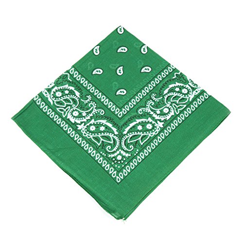 BOOLAVARD 1, 6, 9 oder 12 Stück Cowboy Bandanas Bandana mit original Paisley Muster,1er pack,Grün