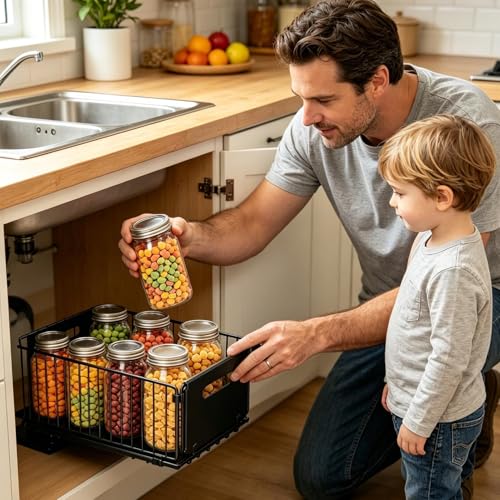 Organisateur amovible de cuisine pour tiroirs coulissants et armoire encombrée