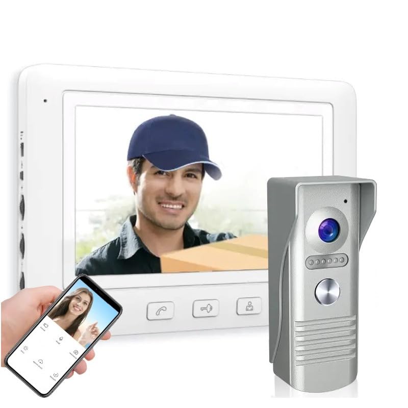 Generico VIDEOCITOFONO WIFI INTELIGENTE GESTIBILE DA SMARTPHONE APP TUYA CON MONITOR 7" VIDEOCAMERA 2 MP.