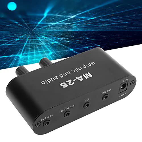 DC12V Stereo-Audio-Vorverstärker 3 Ausgangsanschlüsse 3,5-mm-Kondensatormikrofon-Schnittstelle Kopfhörerverstärker