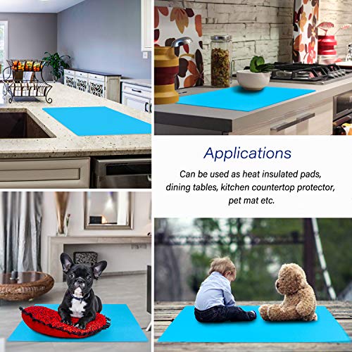 27.6 x 19.7 inches Oversize Silicone Mats, Gartful Nonstick Silicone Craft Sheets for Resin Molds, Multipurpose Countertop Mats for Epoxy Resin, Glitter Slime, Paint, Blue - Thumbnail 5
