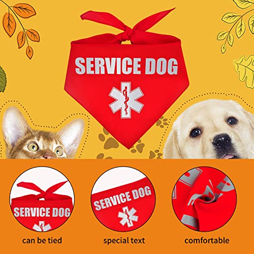 1Pieces Service Dog Scarf Red Reflective Service Dog Collar Service Dog Patches Service Animal Id Reflective Service Dog Triangle Dog Bandana For Dogs Neck Scarf #TOP2