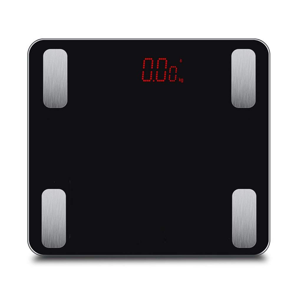 projektowanie mody Bluetooth Waga waga LED Elektroniczna waga Hhuman Body Fat Measurement Wireless Smart Digital (kolor: czarny, rozmiar: 295 * 295 * 24 mm) (czarny 295 * 295 * 24 mm)