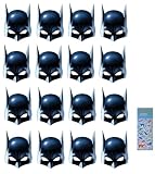 Unique Batman Super Hero Birthday Party Supplies Favor Bundle includes 16 Party Paper Masks