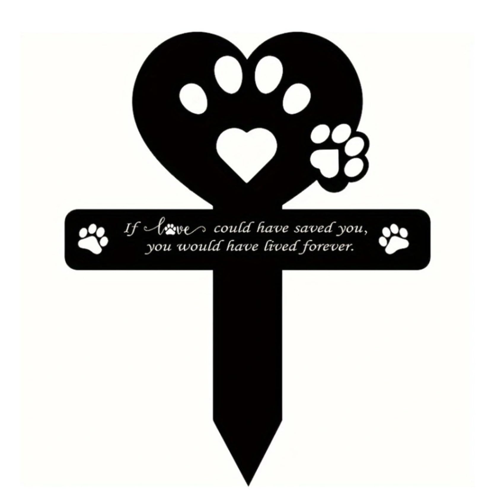MIEDEON Pet Grave Markers Dogs Headstone Sign Puppy Cemetery Plaque Outdoor Decor for Garden Fence Yard Dog Cross Marke for Grave (Black,9X7.28IN)