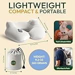 Inflatable Travel Neck Pillow with Adjustable Memory Foam Sides | Lightweight, Soft & Portable Support (Light Gray, Standard) - Image 5