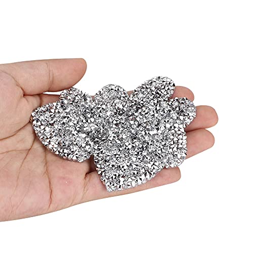 RASTKY DIY Hot Fix Rhinestones Apliques Hermosos Accesorios de Ropa para Decoración de Zapatos 10PCS Rojo 4cm (Corazón de melocotón Plateado de 4 cm.)