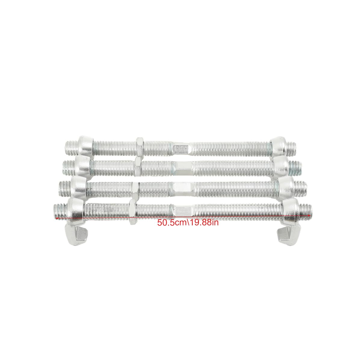 Lot de 4 Raccords de Pont pour Conteneurs d'Expédition, 500mm, Bride de Serrage Acier 45# Galvanisé, Charge de Rupture 100 KN (10 Tonnes), Système de Verrouillage pour Conteneurs 20/40 Pieds
