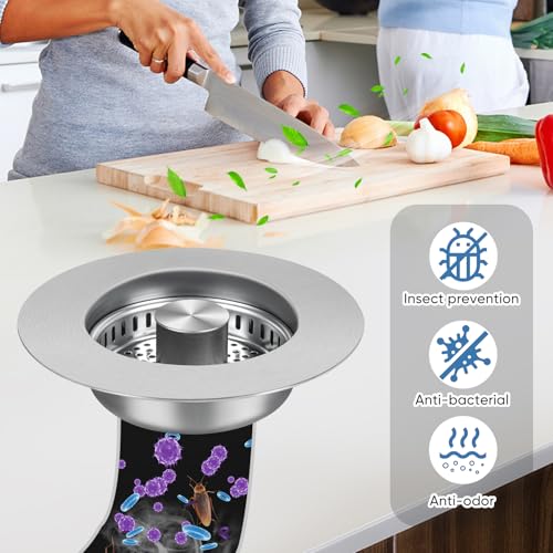 Colador para fregadero de cocina 3 en 1 de acero inoxidable miniatura 6