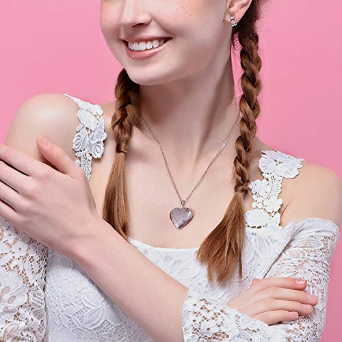 Youfeng B07QT88K85 Locket Necklace That Holds Pictures Flower Lockets Necklaces Pendant 18K Gold Plated Gifts Jewelry Rose Gold Heart thumb #2