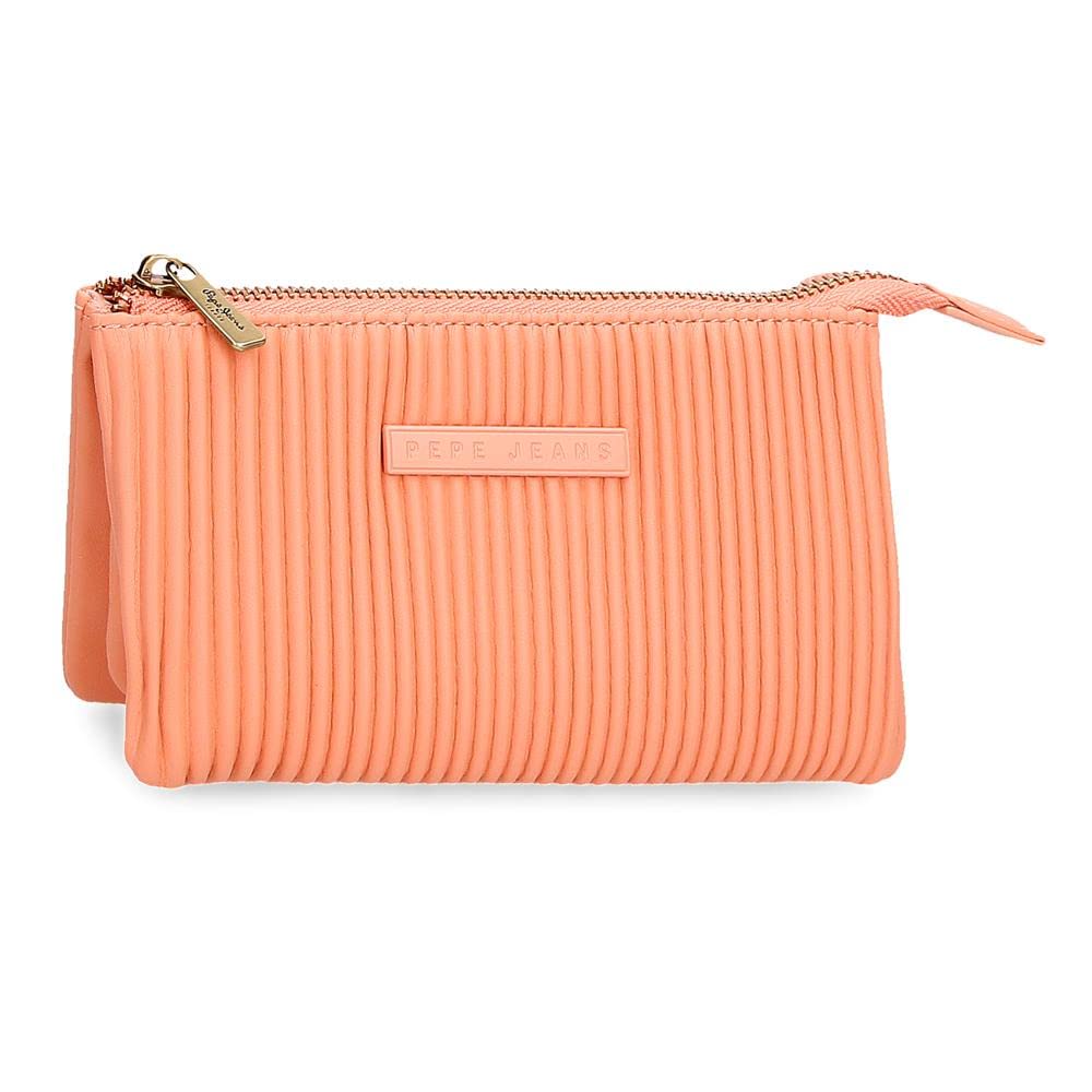 Pepe Jeans Aurora Purse Three Compartments Orange 17.5x9.5x2 cm Synthetic Leather