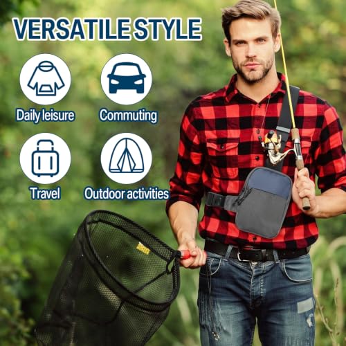 Image of Kajaia 6 Pack Small Crossbody Sling Bags Bulk for Men Fanny Packs Water Resistant Chest Bag Dual Pocket with Buckle Adjustable Strap Lightweight Casual Bag for Workout Travelling Running (Gray)