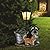 POTEY Statues, Solar Sculptures & Statues Outdoor with Solar Lights and Flowerpot Funny Garden Decor Housewarming Gifts Lights for Patio Yard, Balcony Decorations (Dog and Cat)