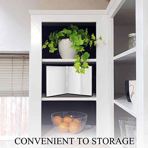 Jerzo Grease Splatter Guard For Stove Top, 2 Sided Stainless Steel Backsplash Behind Stove, Foldable Splash Shield Panel For Kitchen Wall Screen Baking Protector, 12 X 16'' Silver #TOP5