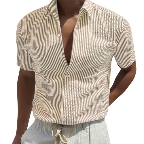 Chemise d'été homme à rayures verticales idéale pour vos terrasses et vacances