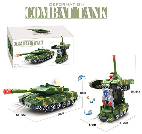 Image of DREAMY DEN Deformation Electronic Robot Tank Car with Light, Music & Bump