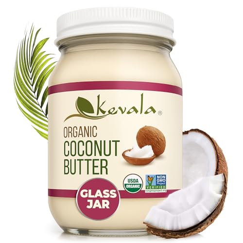 Kevala Organic Coconut Butter – Raw, Cold-Pressed Spread & Cream Alternative for Baking, Desserts & Toast – Vegan, Gluten-Free, Glass Jar, Non-GMO | 16 oz (1, 16Oz)